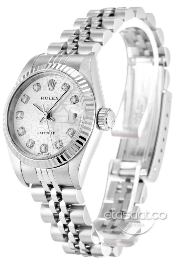 Rolex Date-just Beyaz Kadran Bayan Saat-9037