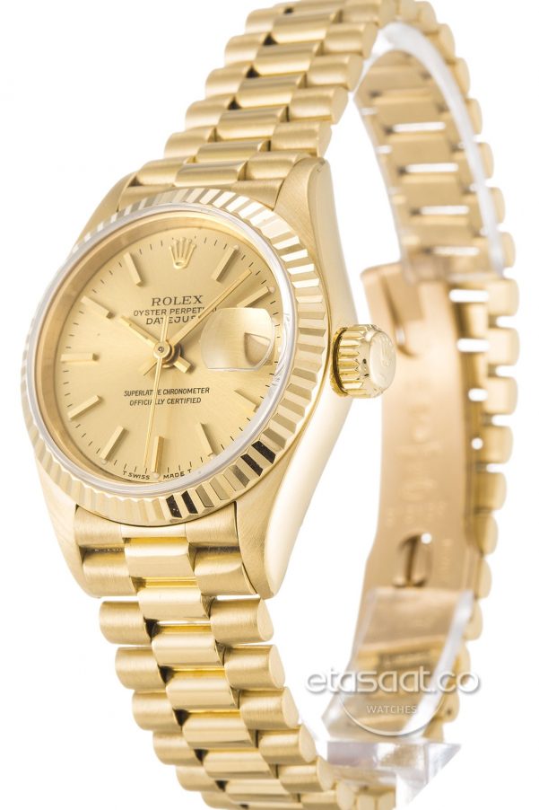 Rolex Date-just Sarı Gold Renk Bayan Kol Saati-9004