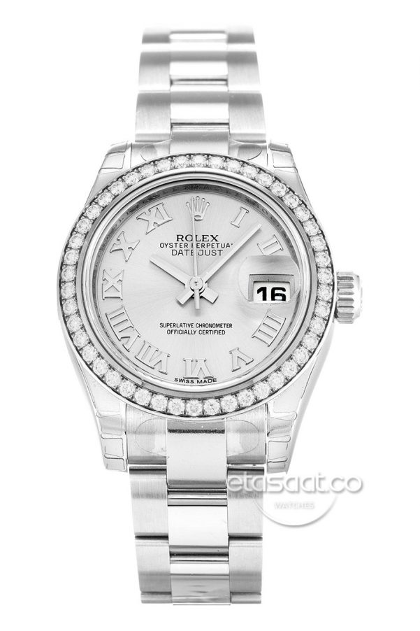 Rolex Date-just Taşlı Kadın Kol Saati-0