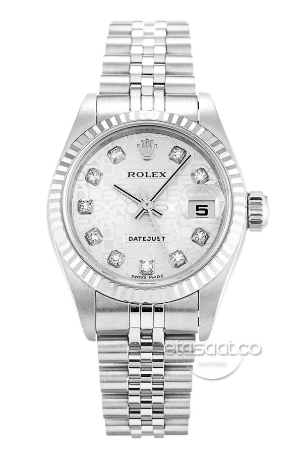 Rolex Date-just Beyaz Kadran Bayan Saat-0