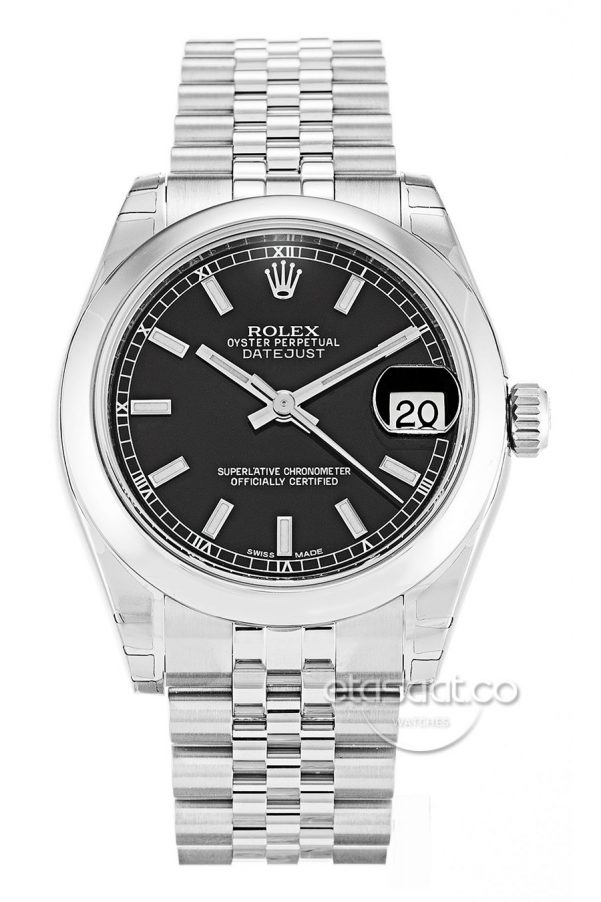 Rolex Date-just Black Baton Bayan Kol Saati-0