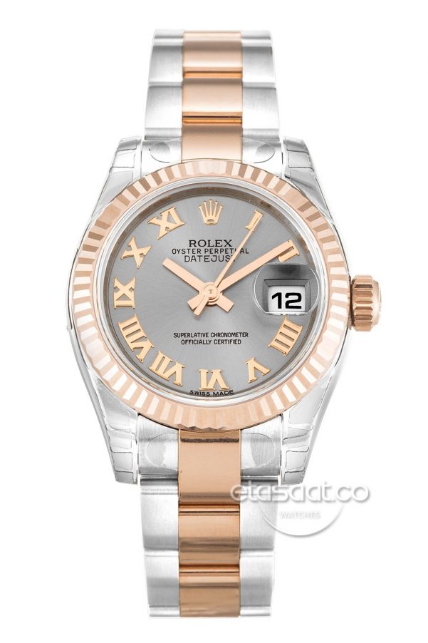 Rolex Date-just Rose Gold Bayan Replika Saat-0