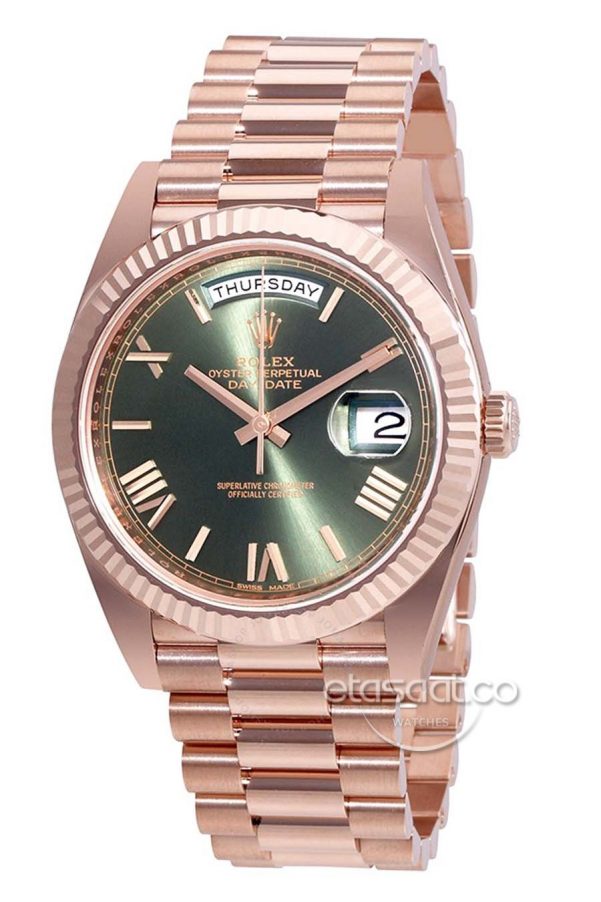 Rolex Day-Date Rose Gold Yeşil Kadran-0